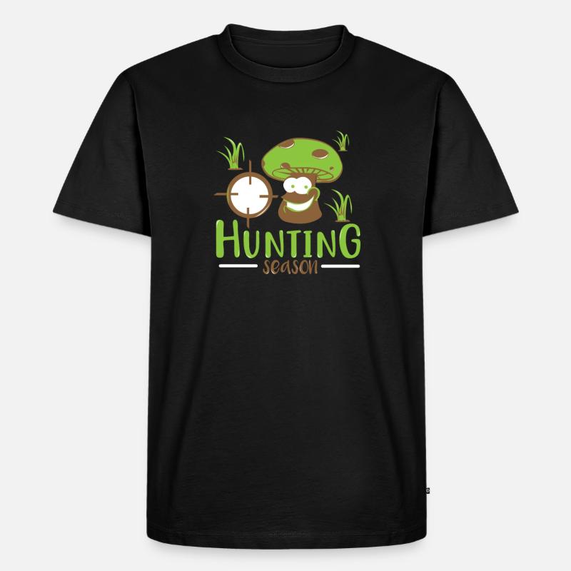 Lustige Pilz Jagd Saison Geschenk - Männer Premium Bio T-Shirt - Schwarz