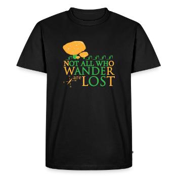 Drôle de champignon Tous ceux qui errent ne sont pas perdus Cadeau - T-shirt Premium bio Homme - noir - Devant - Nico (187cm)