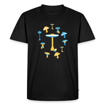 Drôle champignon champignons sauvages Cadeau - T-shirt Premium bio Homme - noir - Devant - Nico (187cm)