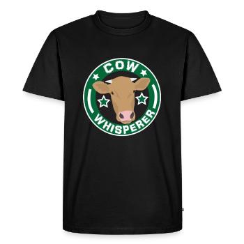 Drôle de vache Chuchoteur Agriculteur Élevage Vaches LaitErie Cadeau - T-shirt Premium bio Homme - noir - Devant - Nico (187cm)