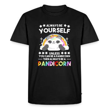 Drôle pandacorne licorne Panda Ours Eucalyptus Cadeau - T-shirt Premium bio Homme - noir - Devant - Nico (187cm)