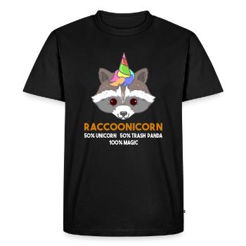 Raton laveur Raton laveur Raton laveur Licorne Trash Panda - T-shirt Premium bio Homme - noir - Devant - Nico (187cm)