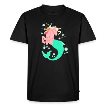 Cute Mermicorn Unicorn Mermaid Mythical Creature - Men's Premium Organic T-Shirt - black - Front - Nico (187cm)