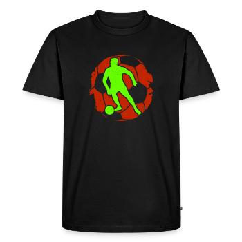 Football Joueur de football Ball J’aime Soccer Fussball - T-shirt Premium bio Homme - noir - Devant - Nico (187cm)