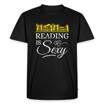 Reading is Sexy Read Book Bookworm Literature Gift - Men's Premium Organic T-Shirt - black - Front - Nico (187cm)