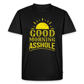 Asshole Sarcasm Sarcastic Provocation Cheeky Gift - Men's Premium Organic T-Shirt - black - Front - Nico (187cm)