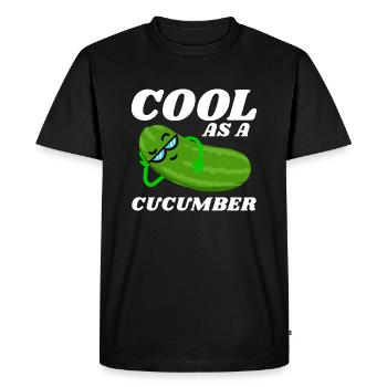 Cornichon cornichon concombre vegan cadeau enceinte aigre - T-shirt Premium bio Homme - noir - Devant - Nico (187cm)