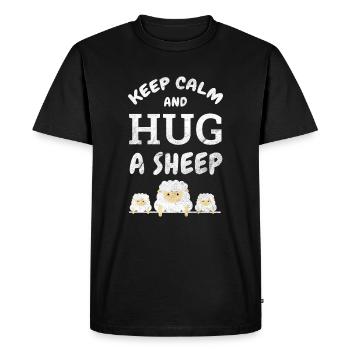 Funny Sheep Animal Lamb Farm Lambs Farmer Farming - Men's Premium Organic T-Shirt - black - Front - Nico (187cm)