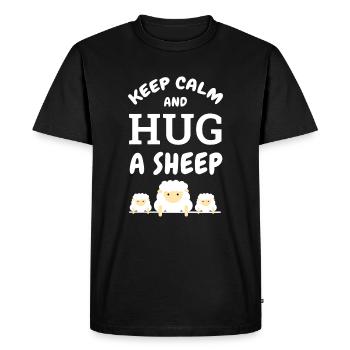 Funny Sheep Animal Lamb Farm Lambs Farmer Farming - Men's Premium Organic T-Shirt - black - Front - Nico (187cm)