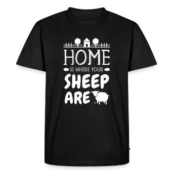 Funny Sheep Animal Lamb Farm Lambs Farmer Farming - Men's Premium Organic T-Shirt - black - Front - Nico (187cm)