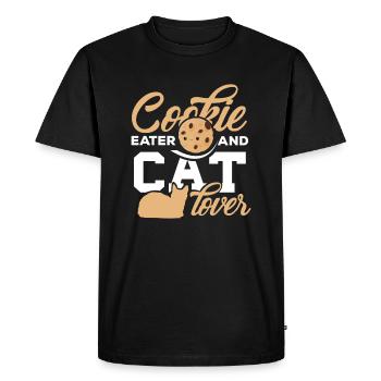 Cadeau drôle de gâteau d'animal familier de biscuit d'amant de chat de chats - T-shirt Premium bio Homme - noir - Devant - Nico (187cm)
