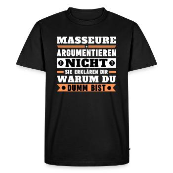Les masseurs ne se disputent pas - T-shirt Premium bio Homme - noir - Devant - Nico (187cm)