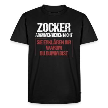 Les joueurs ne discutent pas - T-shirt Premium bio Homme - noir - Devant - Nico (187cm)