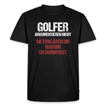 Golfers don't argue - Men's Premium Organic T-Shirt - black - Front - Nico (187cm)