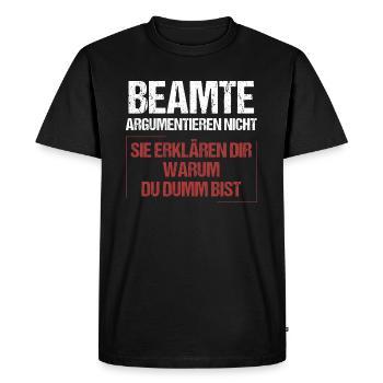 Les responsables ne discutent pas - T-shirt Premium bio Homme - noir - Devant - Nico (187cm)