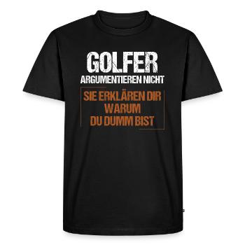 Golfers don't argue - Men's Premium Organic T-Shirt - black - Front - Nico (187cm)