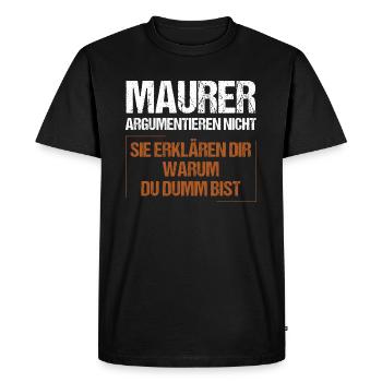 Les francs-maçons ne se disputent pas - T-shirt Premium bio Homme - noir - Devant - Nico (187cm)