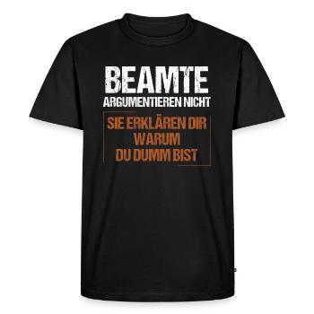 Les responsables ne discutent pas - T-shirt Premium bio Homme - noir - Devant - Nico (187cm)