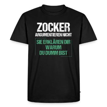 Les joueurs ne se disputent pas - T-shirt Premium bio Homme - noir - Devant - Nico (187cm)