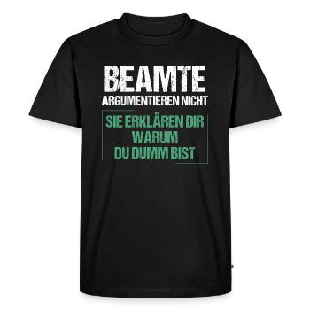 Les responsables ne discutent pas - T-shirt Premium bio Homme - noir - Devant - Nico (187cm)