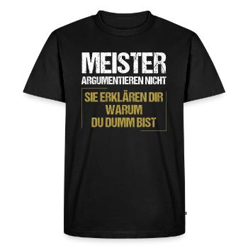 Les maîtres ne discutent pas - T-shirt Premium bio Homme - noir - Devant - Nico (187cm)