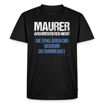 Les francs-maçons ne se disputent pas - T-shirt Premium bio Homme - noir - Devant - Nico (187cm)