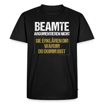 Les responsables ne discutent pas - T-shirt Premium bio Homme - noir - Devant - Nico (187cm)