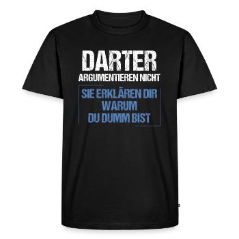 Les dards ne se disputent pas - T-shirt Premium bio Homme - noir - Devant - Nico (187cm)
