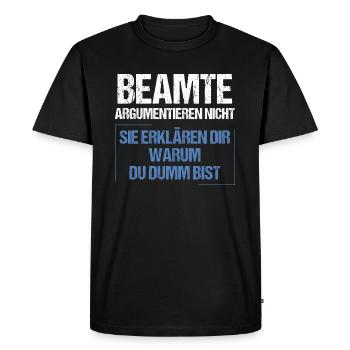 Les responsables ne discutent pas - T-shirt Premium bio Homme - noir - Devant - Nico (187cm)