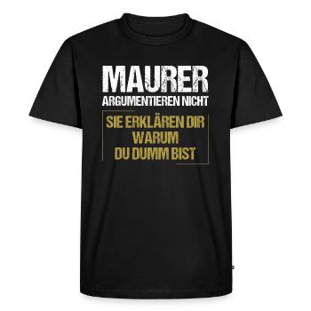 Les francs-maçons ne se disputent pas - T-shirt Premium bio Homme - noir - Devant - Nico (187cm)