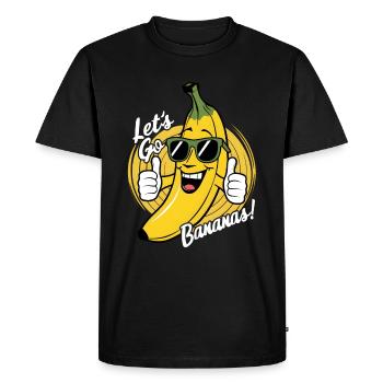 Funny Let's Go Bananas Cool Banana - Men's Premium Organic T-Shirt - black - Front - Nico (187cm)