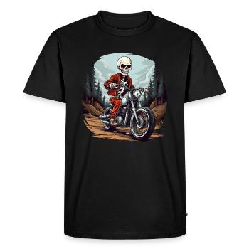 Squelette Moto / Moto Squelettes - T-shirt Premium bio Homme - noir - Devant - Nico (187cm)