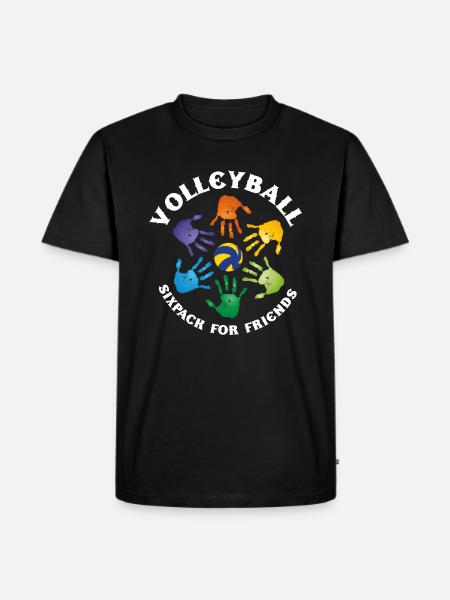 VolleyBall (Sixpack-Edition) - Männer Premium Bio T-Shirt - Schwarz