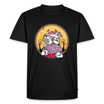Bulldog Anglais Halloween Chien Zombie Cadeau - T-shirt Premium bio Homme - noir - Devant - Nico (187cm)