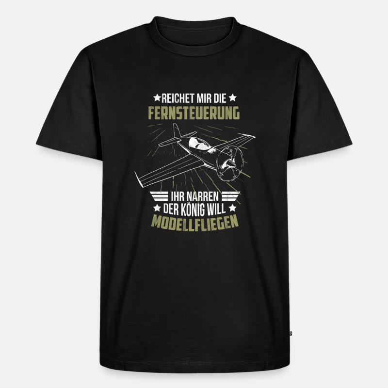 Pilot Flugzeug Fliegen - Männer Premium Bio T-Shirt - Schwarz