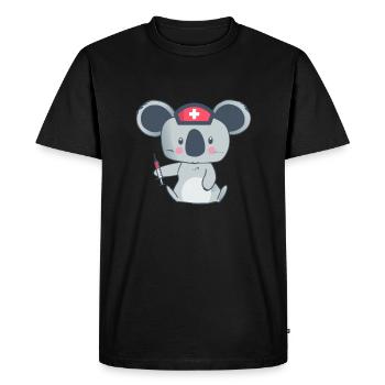 infirmière - T-shirt Premium bio Homme - noir - Devant - Nico (187cm)
