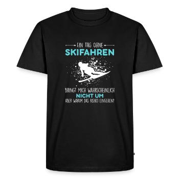 Skifahren Ski Wintersport - Männer Premium Bio T-Shirt - Schwarz - Vorne - Nico (187cm)