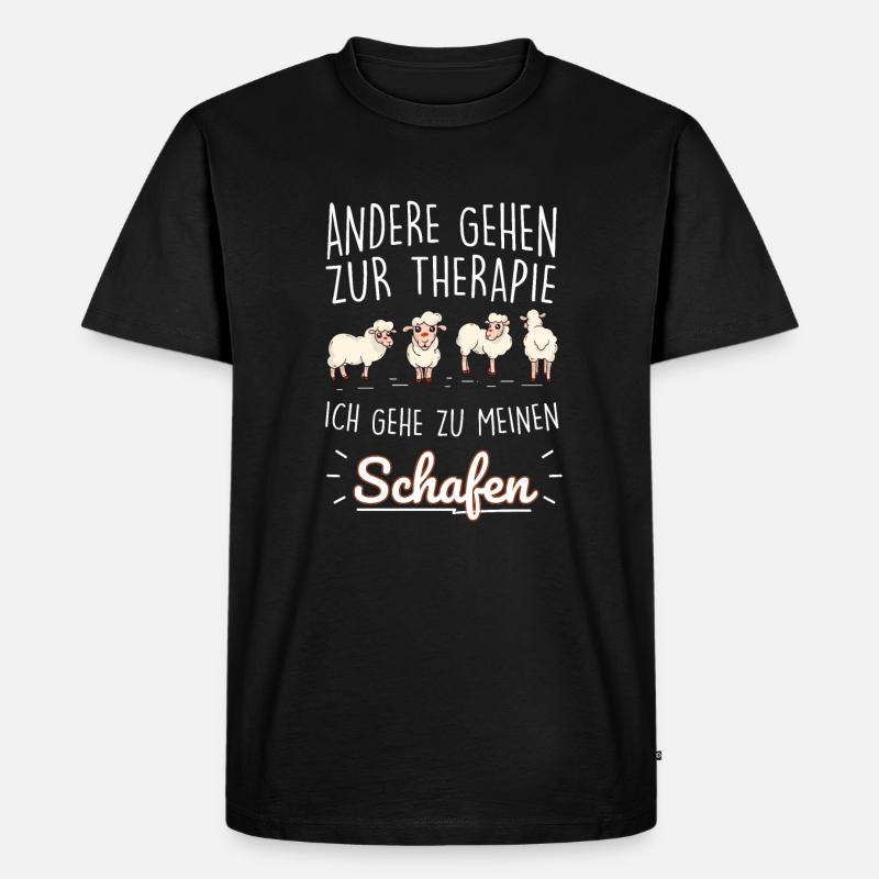 Landwirt Schafhirte Bauer Schafebesitzer - Männer Premium Bio T-Shirt - Schwarz