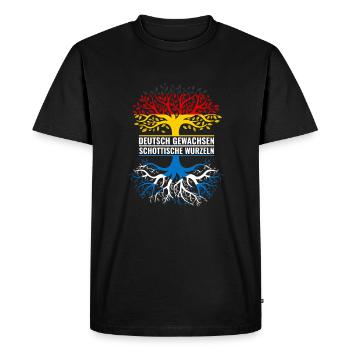 German Grown Scottish Origin German - Men's Premium Organic T-Shirt - black - Front - Nico (187cm)
