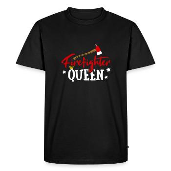 Pompier femme cadeau pompier reine - T-shirt Premium bio Homme - noir - Devant - Nico (187cm)