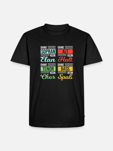 Sopran Alt Tenor Bass Chor Chorprobe Singen - Männer Premium Bio T-Shirt - Schwarz