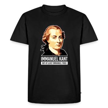 Emmanuel Kant Essayé philosophe conférencier - T-shirt Premium bio Homme - noir - Devant - Nico (187cm)