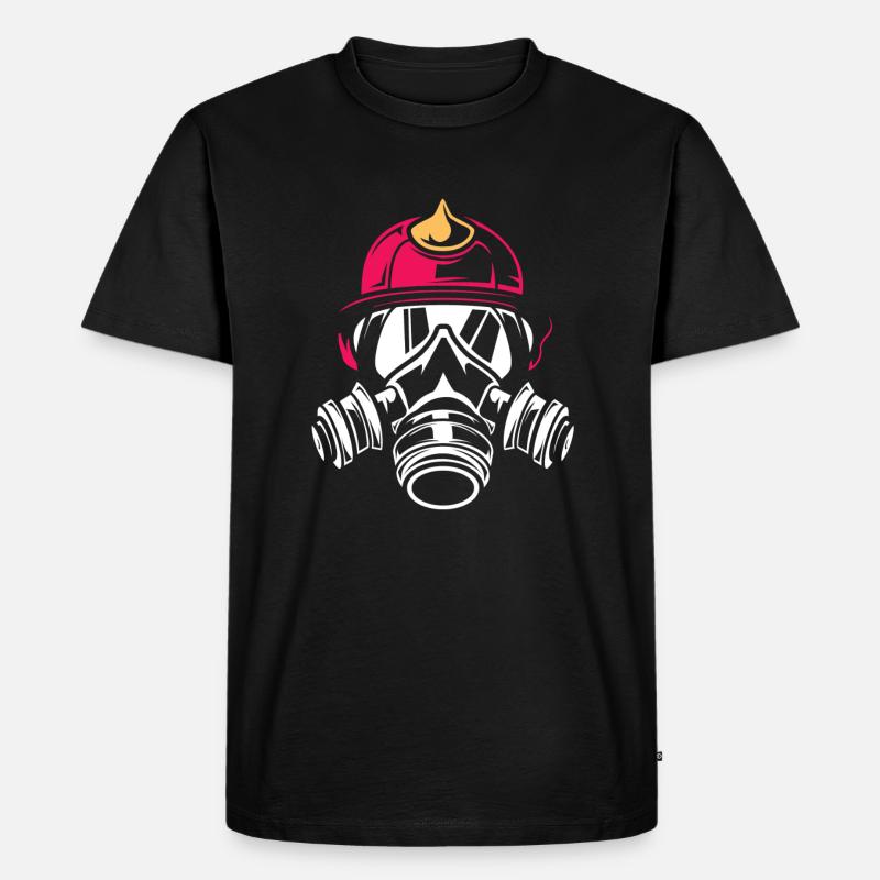 Feuerwehrfrau - Männer Premium Bio T-Shirt - Schwarz