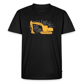 opérateur pelle - T-shirt Premium bio Homme - noir - Devant - Nico (187cm)