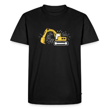 opérateur pelle - T-shirt Premium bio Homme - noir - Devant - Nico (187cm)