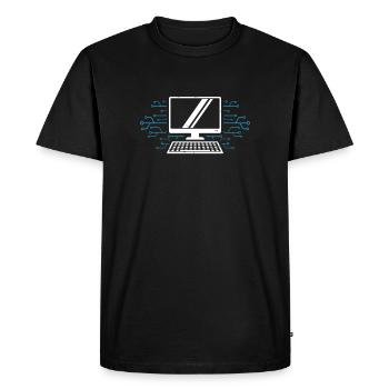 Ordinateur - T-shirt Premium bio Homme - noir - Devant - Nico (187cm)