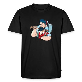 lumberjack - Men's Premium Organic T-Shirt - black - Front - Nico (187cm)