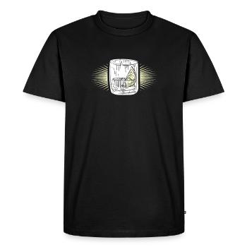 gin - Men's Premium Organic T-Shirt - black - Front - Nico (187cm)