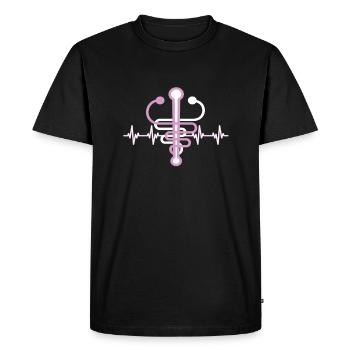 Caregiver - Men's Premium Organic T-Shirt - black - Front - Nico (187cm)