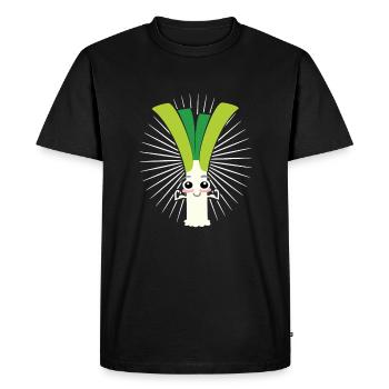 leek - Men's Premium Organic T-Shirt - black - Front - Nico (187cm)
